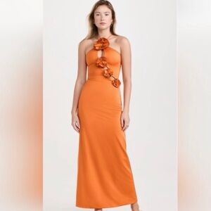 ISO MAYGEL CORONEL Orange Halter Dress